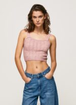 ⁦נשים 4N8XB247 Pepe Jeans ורוד מעונן רצועות סרוגות למעלה⁩ – תמונה ⁦3⁩