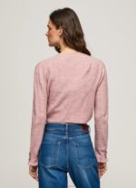 ⁦נשים 4N8XB248 Pepe Jeans ורוד מעונן קרדיגן עם צווארון V פתוח⁩ – תמונה ⁦3⁩