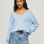נשים 4N8XB249 Pepe Jeans מִפרָץ ג'רסי בגזרה רגועה בקו צוואר V