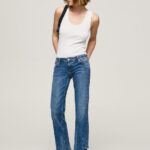 נשים 4N8XB24 Pepe Jeans דֵנִים ג'ינס ישר בגזרה נמוכה של אלכס