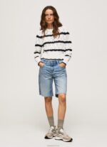 ⁦נשים 4N8XB251 Pepe Jeans מוּס ג'רזי פתוח בדוגמת פסים⁩ – תמונה ⁦2⁩