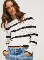 נשים 4N8XB251 Pepe Jeans מוּס ג'רזי פתוח בדוגמת פסים