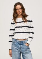 ⁦נשים 4N8XB251 Pepe Jeans מוּס ג'רזי פתוח בדוגמת פסים⁩ – תמונה ⁦3⁩