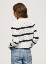 ⁦נשים 4N8XB251 Pepe Jeans מוּס ג'רזי פתוח בדוגמת פסים⁩ – תמונה ⁦4⁩