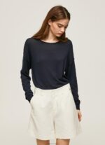 נשים 4N8XB254 Pepe Jeans dulwich חולצה עם צווארון סירה בכושר נינוח