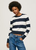 ⁦נשים 4N8XB255 Pepe Jeans dulwich ג'רסי כותנה בהדפס פסים⁩ – תמונה ⁦3⁩