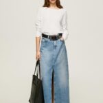 נשים 4N8XB256 Pepe Jeans לבן חולצה עם צווארון סירה בכושר נינוח