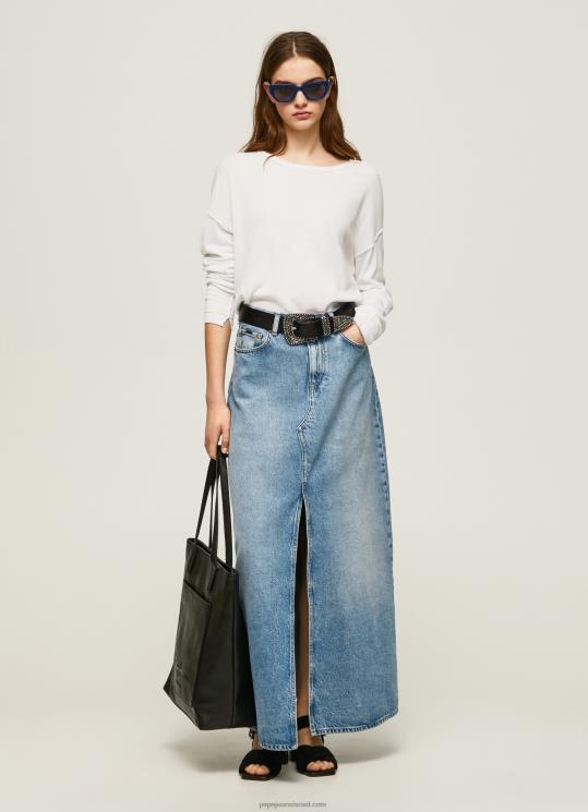d7a0d7a9d799d79d_4n8xb256_pepe_jeans_d79cd791d79f_d797d795d79cd7a6d794_d7a2d79d_d7a6d795d795d790d7a8d795d79f_d7a1d799d7a8d794_d7.jpg נשים 4N8XB256 Pepe Jeans לבן חולצה עם צווארון סירה בכושר נינוח – תמונה 1