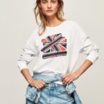 נשים 4N8XB266 Pepe Jeans לבן מגשר כותנה של יוניון ג'ק