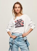 נשים 4N8XB266 Pepe Jeans לבן מגשר כותנה של יוניון ג'ק