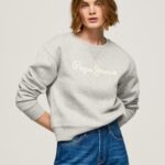 נשים 4N8XB267 Pepe Jeans חוואר אפור מגשר מודפס לוגו