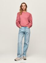 ⁦נשים 4N8XB278 Pepe Jeans סומק כהה מגשר כותנה לוגו רקום⁩ – תמונה ⁦2⁩