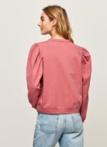 ⁦נשים 4N8XB278 Pepe Jeans סומק כהה מגשר כותנה לוגו רקום⁩ – תמונה ⁦4⁩