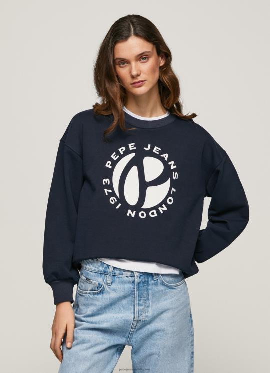 d7a0d7a9d799d79d_4n8xb279_pepe_jeans_dulwich_d79ed792d7a9d7a8_d79bd795d7aad7a0d794_d79cd795d792d795_d7a2d792d795d79c.jpg נשים 4N8XB279 Pepe Jeans dulwich מגשר כותנה לוגו עגול – תמונה 1