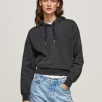 נשים 4N8XB281 Pepe Jeans שטוף שחור קפוצ'ון כותנה