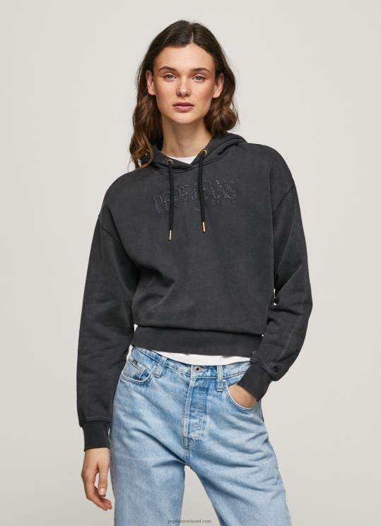 d7a0d7a9d799d79d_4n8xb281_pepe_jeans_d7a9d798d795d7a3_d7a9d797d795d7a8_d7a7d7a4d795d7a6d795d79f_d79bd795d7aad7a0d794.jpg נשים 4N8XB281 Pepe Jeans שטוף שחור קפוצ'ון כותנה – תמונה 1