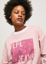⁦נשים 4N8XB285 Pepe Jeans ורוד מעונן מגשר לוגו כותנה⁩ – תמונה ⁦3⁩