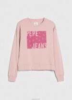 ⁦נשים 4N8XB285 Pepe Jeans ורוד מעונן מגשר לוגו כותנה⁩ – תמונה ⁦5⁩