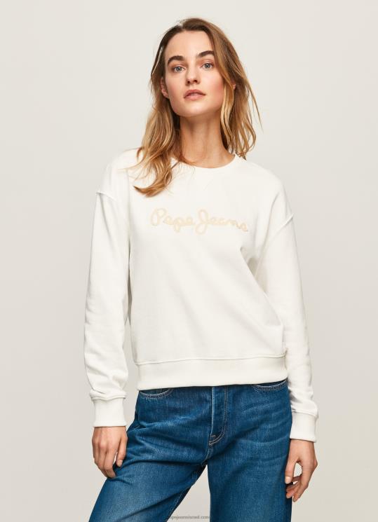 d7a0d7a9d799d79d_4n8xb286_pepe_jeans_d79cd791d79f_d79ed792d7a9d7a8_d79ed795d793d7a4d7a1_d79cd795d792d795.jpg נשים 4N8XB286 Pepe Jeans לבן מגשר מודפס לוגו – תמונה 1