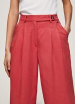 ⁦נשים 4N8XB289 Pepe Jeans סטודיו אדום מכנסיים רחבים עם קפלים⁩ – תמונה ⁦3⁩