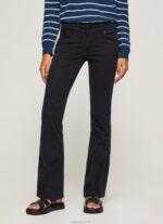 ⁦נשים 4N8XB294 Pepe Jeans שָׁחוֹר מכנסיים דקים מתרחבים⁩ – תמונה ⁦2⁩