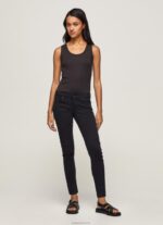 נשים 4N8XB297 Pepe Jeans שָׁחוֹר מכנסי סקיני קלאסיים