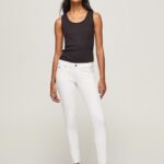 נשים 4N8XB299 Pepe Jeans לבן מכנסי סקיני קלאסיים
