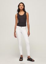 נשים 4N8XB299 Pepe Jeans לבן מכנסי סקיני קלאסיים