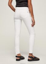 ⁦נשים 4N8XB299 Pepe Jeans לבן מכנסי סקיני קלאסיים⁩ – תמונה ⁦4⁩
