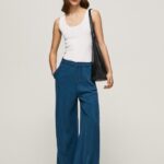 נשים 4N8XB302 Pepe Jeans אוקיינוס מכנס רחב שקית נייר