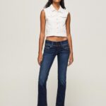 נשים 4N8XB30 Pepe Jeans דֵנִים ונוס ג'ינס בגזרה נמוכה בגזרה רגילה