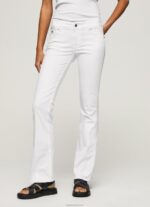 ⁦נשים 4N8XB310 Pepe Jeans לבן מכנסיים דקים מתרחבים⁩ – תמונה ⁦2⁩