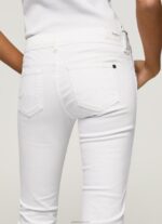 ⁦נשים 4N8XB310 Pepe Jeans לבן מכנסיים דקים מתרחבים⁩ – תמונה ⁦5⁩