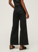 ⁦נשים 4N8XB313 Pepe Jeans שָׁחוֹר מכנסי כותנה מתרחבים⁩ – תמונה ⁦3⁩