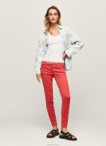 נשים 4N8XB315 Pepe Jeans סטודיו אדום מכנסי סקיני קלאסיים