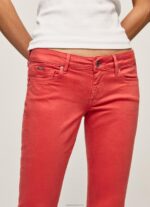 ⁦נשים 4N8XB315 Pepe Jeans סטודיו אדום מכנסי סקיני קלאסיים⁩ – תמונה ⁦3⁩