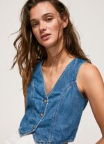 ⁦נשים 4N8XB319 Pepe Jeans דֵנִים חזיית ג'ינס בגזרה קצוצה⁩ – תמונה ⁦3⁩