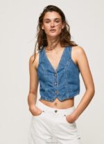 ⁦נשים 4N8XB319 Pepe Jeans דֵנִים חזיית ג'ינס בגזרה קצוצה⁩ – תמונה ⁦5⁩