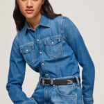 נשים 4N8XB320 Pepe Jeans דֵנִים חולצת ג'ינס בגזרה דקיקה