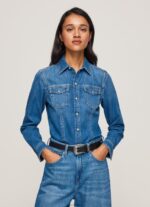 ⁦נשים 4N8XB320 Pepe Jeans דֵנִים חולצת ג'ינס בגזרה דקיקה⁩ – תמונה ⁦3⁩