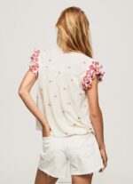 ⁦נשים 4N8XB322 Pepe Jeans רַב חולצת מאו עם פרטים רקומים⁩ – תמונה ⁦4⁩