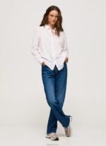 ⁦נשים 4N8XB323 Pepe Jeans ורוד רך חולצת וואל מכותנה פסים⁩ – תמונה ⁦2⁩