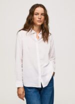⁦נשים 4N8XB323 Pepe Jeans ורוד רך חולצת וואל מכותנה פסים⁩ – תמונה ⁦3⁩