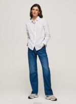 ⁦נשים 4N8XB324 Pepe Jeans מִפרָץ חולצת וואל מכותנה פסים⁩ – תמונה ⁦2⁩