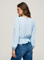 ⁦נשים 4N8XB326 Pepe Jeans מִפרָץ חלק עליון עם צווארון V⁩ – תמונה ⁦4⁩
