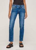 ⁦נשים 4N8XB32 Pepe Jeans דֵנִים ג'ינס בגזרה ישרה באמצע המותן⁩ – תמונה ⁦2⁩