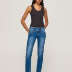 נשים 4N8XB32 Pepe Jeans דֵנִים ג'ינס בגזרה ישרה באמצע המותן