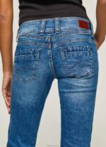 ⁦נשים 4N8XB32 Pepe Jeans דֵנִים ג'ינס בגזרה ישרה באמצע המותן⁩ – תמונה ⁦4⁩