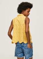 ⁦נשים 4N8XB330 Pepe Jeans זוהר חולצה עם שרוולים פתוחים⁩ – תמונה ⁦5⁩