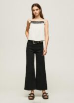 ⁦נשים 4N8XB335 Pepe Jeans מוּס עליונית כותנה עם פרטי קרושה⁩ – תמונה ⁦2⁩